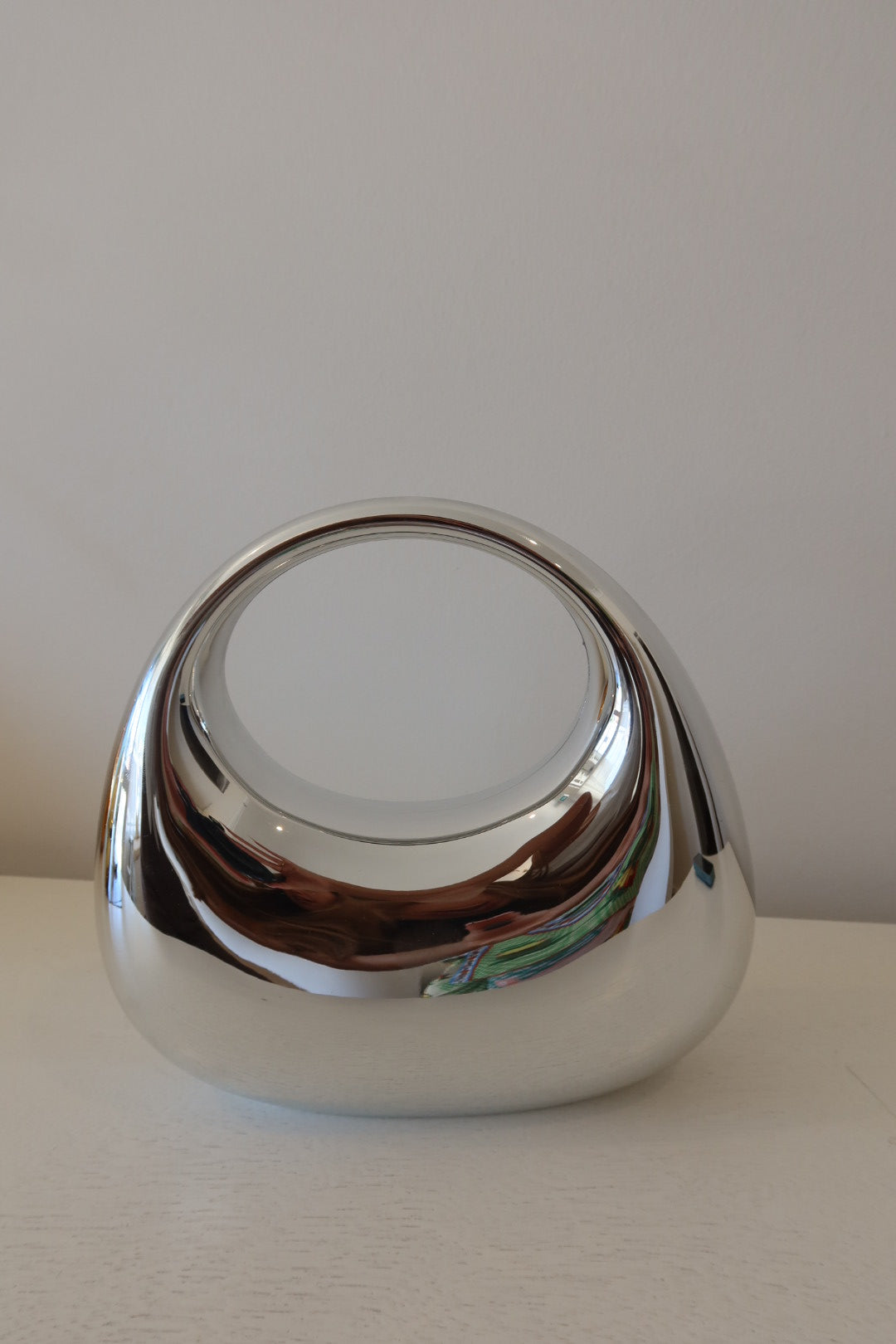 Silver bag with handle
